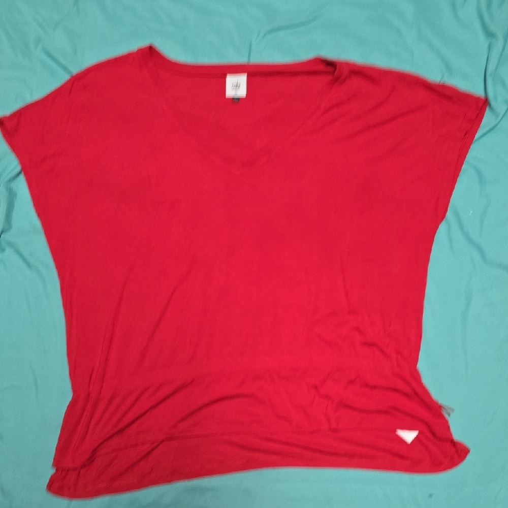 CAbi Vibrant Red V-Neck Formal Tee